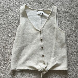 Madewell Cream Sleeveless Tie Front Tank Top Size S
